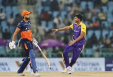 Photo of यूपी T-20; काशी रुद्रास ने 19 रनों से लखनऊ फॉल्कंस को हराया, घातक गेंदबाजी और शानदार बल्लेबाजी ने दिलाई जीत – KASHI RUDRAS BEAT LUCKNOW FALCONS
